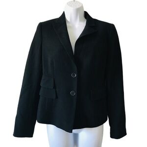 Akris Punto Blazer Sz 6 black wool women's minimalist workwear capsule